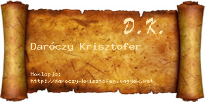 Daróczy Krisztofer névjegykártya