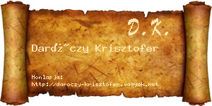 Daróczy Krisztofer névjegykártya